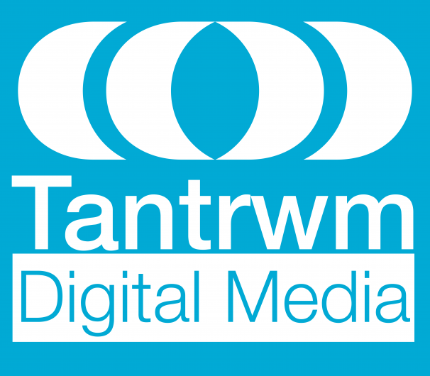Tantrwm Logo - Blue background with white text