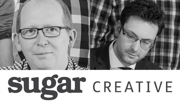 Sugar creative team shot and logo composite